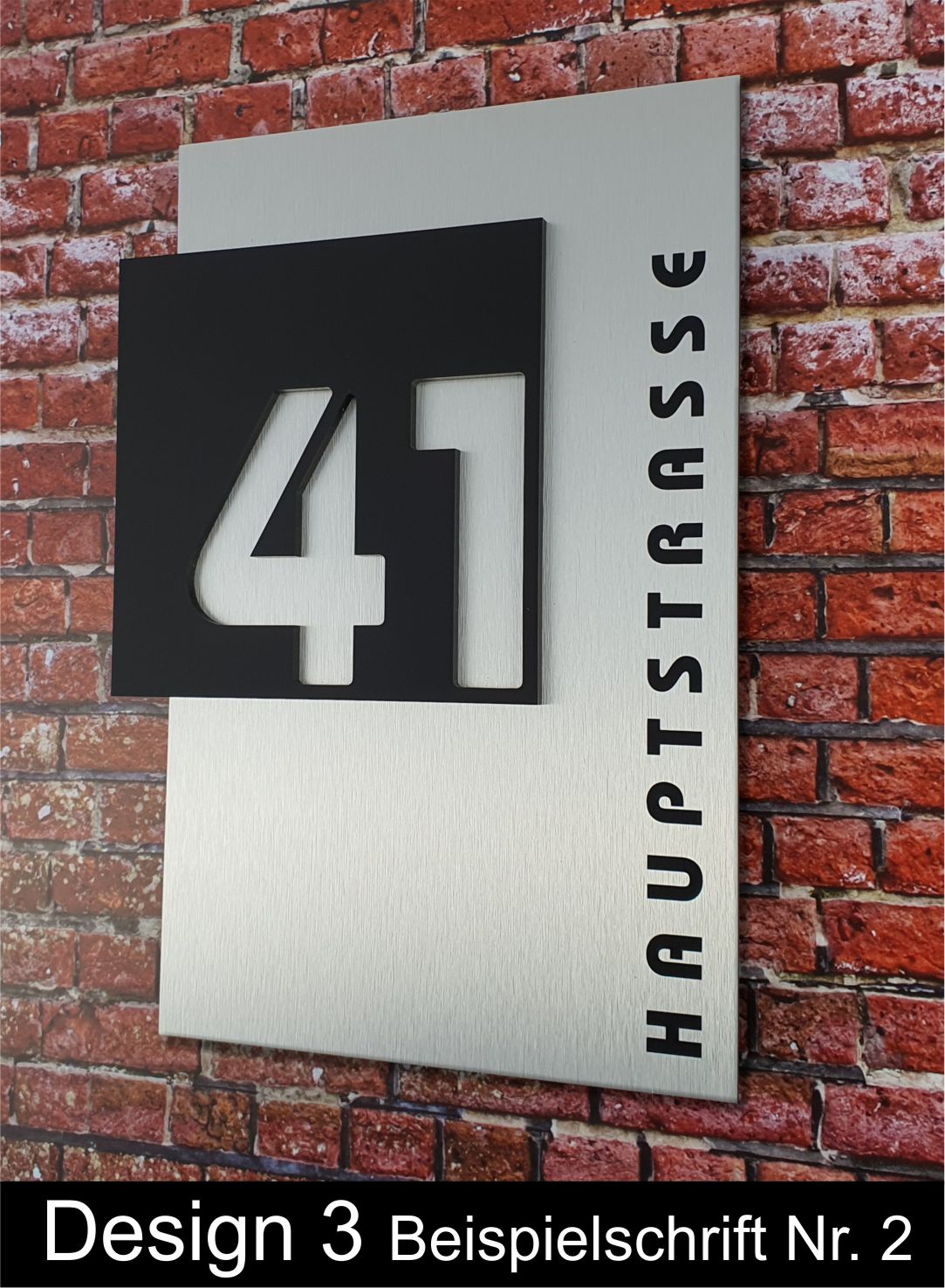 3D Effekt XXL Hausnummer Schild anthrazit schwarz Edelstahl Design Acryl  modern